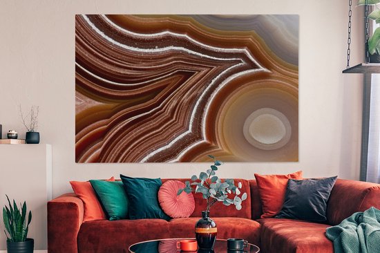 Tableau sur toile Gros plan d'une agate en couches - 150x100 cm - Décoration murale