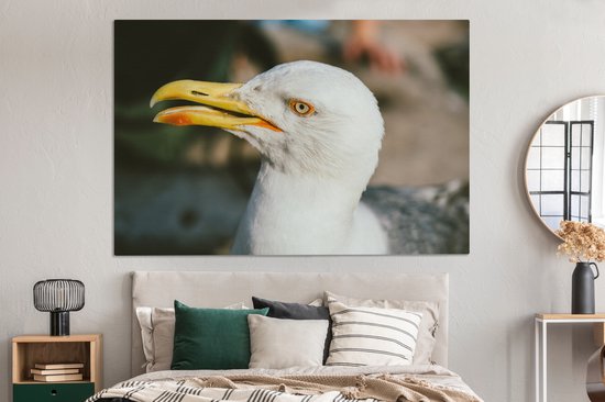 Angry Seagull 180x120 cm - Tirage photo sur toile (Décoration murale salon / chambre) XXL / Groot format!