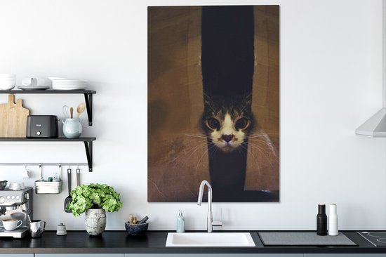 Peekaboo toile 2cm 80x120 cm - Tirage photo sur toile peinture (Décoration murale salon / chambre) / Animaux domestiques Peintures sur toile