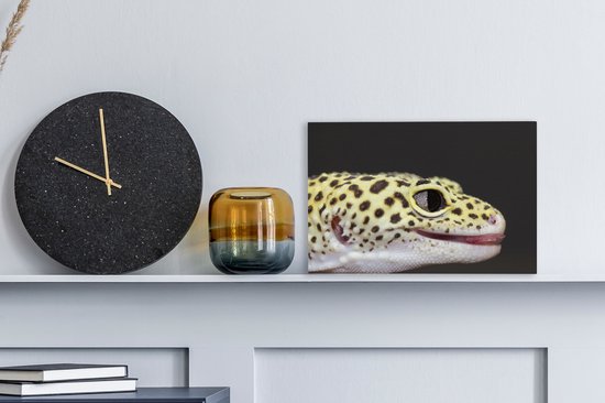 Gros plan sur toile gecko léopard 2cm 30x20 cm - petit - Tirage photo sur toile (Décoration murale salon / chambre) / Animaux sauvages Peintures sur toile