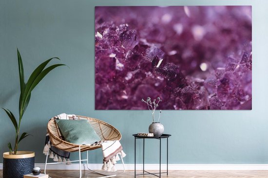 Tableau sur toile Gros plan d'une améthyste violette - 150x100 cm - Décoration murale