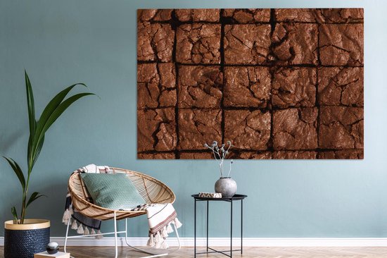 Canvas schilderij 150x100 cm - Wanddecoratie Beeldvullende brownies - Muurdecoratie woonkamer - Slaapkamer decoratie - Kamer accessoires - Schilderijen