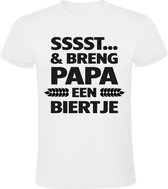 Breng papa bier Heren t-shirt | kind | zoon | dochter | vader | opa | Wit
