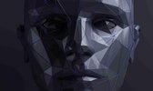 Onlinecanvas - Schilderij - Abstract Human Face. Render. Artificial Intelligence Concept Art Horitonzal Horizontal - Multicolor - 40 X 50 Cm