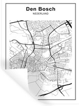 Sticker Muursticker plans de ville 5-7 - Plan de ville - Den Bosch - 60x80 cm - film adhésif autocollant - sticker mural repositionnable