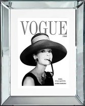 By Kohler Vogue Audrey Hepburn Zwart - Wit spiegellijst 40x50x4.5cm (114635)