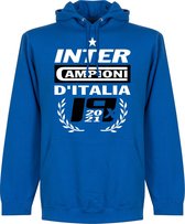 Inter Milan Kampioens Hoodie 2021 - Blauw - XL