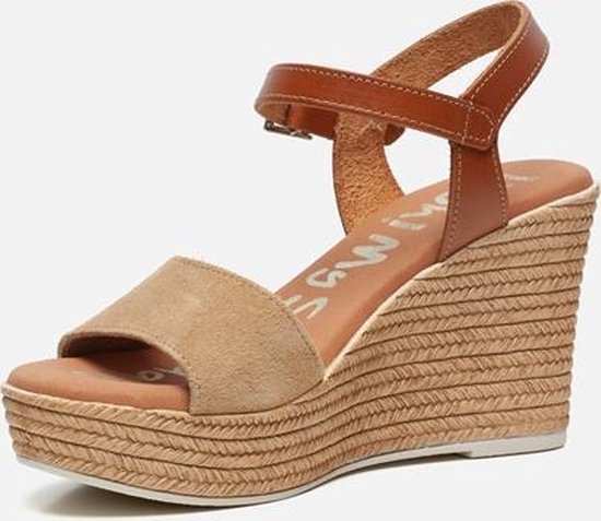 OH MY SANDALS Sandalen met sleehak beige - Maat 38 | bol.com