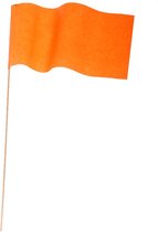 Oranje papieren zwaaivlaggetjes/handvlaggetjes - 10x - 12 x 23 cm - Holland/Koningsdag - supporters - feestartikelen