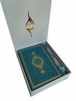 Koran box met gebedskleed en tasbih blauw