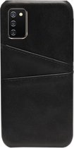 - ADEL Kunstleren Back Cover Pasjes Hoesje Geschikt voor Samsung Galaxy A02s - Zwart