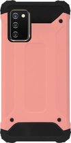 - WLONS Rubber Kunststof Bumper Case Hoesje Geschikt voor Samsung Galaxy A02s - Goud Rose