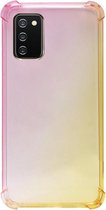 - ADEL Siliconen Back Cover Softcase Hoesje Geschikt voor Samsung Galaxy A02s - Kleurovergang Roze Geel