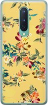 OnePlus 8 hoesje siliconen - Floral days | OnePlus 8 case | geel | TPU backcover transparant
