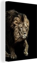 Profil Peinture sur Toile - Lion - Sauvage - 120x180 cm - Décoration murale XXL