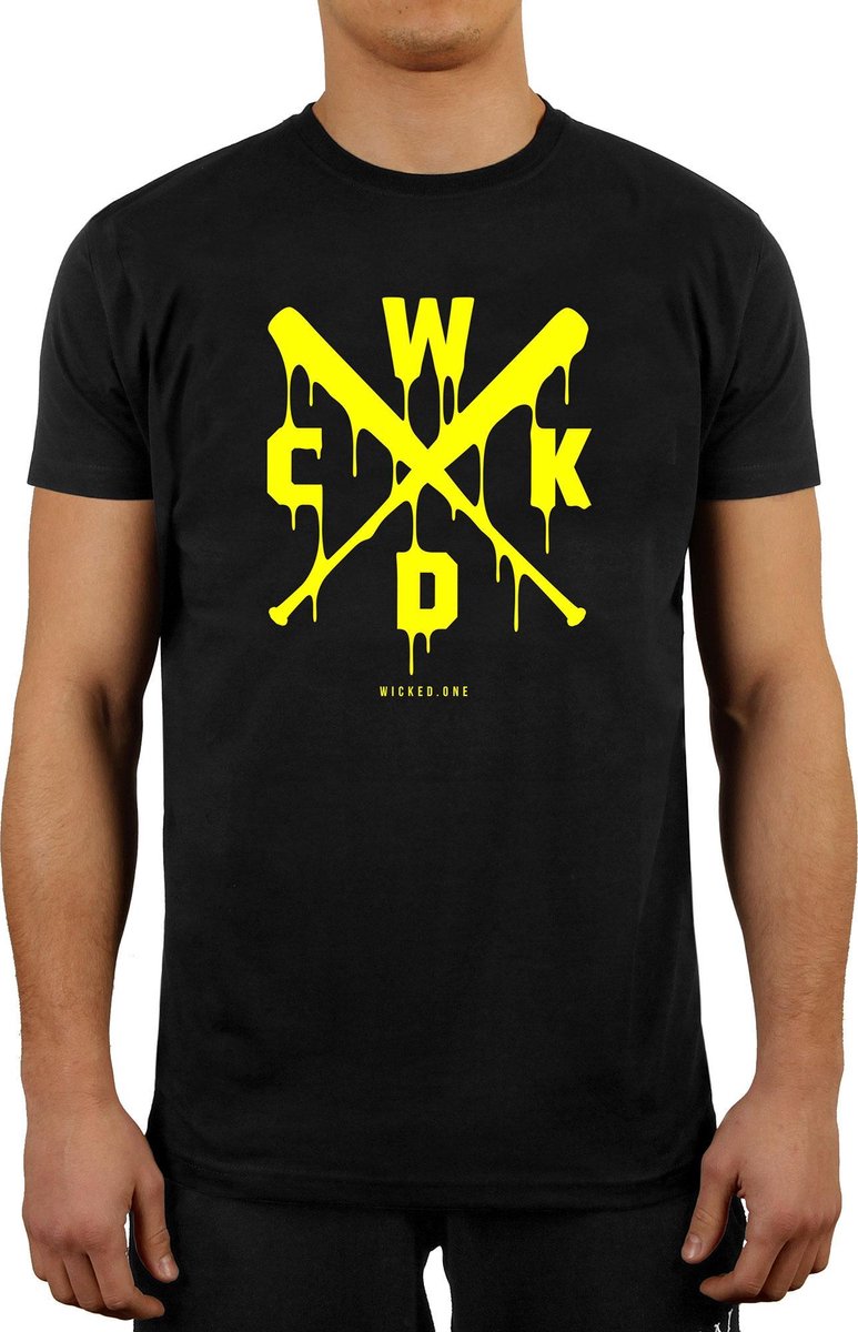 Wicked1 T-Shirt Drips Zwart Small