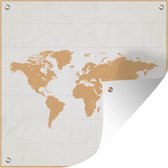 Tuindoek Wereldkaart - Simpel - Oranje - 100x100 cm