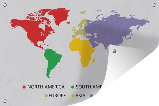Carte du monde colorée avec une légende de jardin affiche 60x40 cm