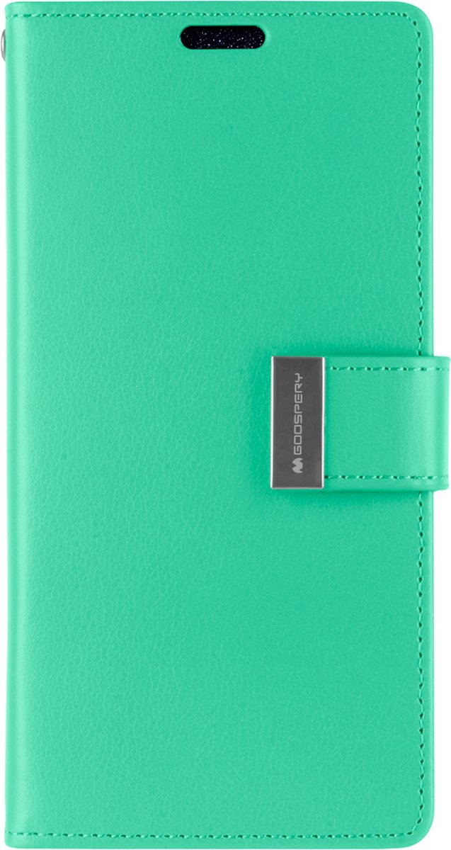 Hoesje geschikt voor Samsung Galaxy S20 Plus - goospery rich diary case - hoesje met pasjeshouder - turquoise