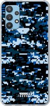 6F hoesje - geschikt voor Samsung Galaxy A32 4G -  Transparant TPU Case - Navy Camouflage #ffffff