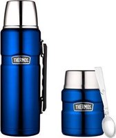 Thermos King thermosfles + lunchpot - Blauw - Set