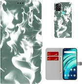 Voor UMIDIGI A9 Pro Cloud Fog Pattern Horizontal Flip Leather Case met Houder & Card Slot & Wallet (Donkergroen)