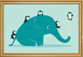 JUNIQE - Poster met houten lijst Waterglijbaan voor dieren -20x30