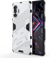 Voor Xiaomi Redmi K40 Gaming Punk Armor 2 in 1 PC + TPU Shockproof Case met onzichtbare houder (wit)