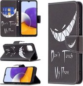 Voor Samsung Galaxy A22 5G Gekleurd Tekenpatroon Horizontale Flip Lederen Case met Houder & Kaartsleuven & Portemonnee (Smirk)