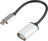 BYL-1802 USB-C 3.1 / Type-C mannelijk naar USB 2.0 vrouwelijk OTG-adapterkabel (zilver)