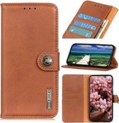 Voor Geschikt voor Xiaomi Redmi Note 10 5G KHAZNEH Koeienhuid Textuur Horizontale Flip Leren Case met Houder & Kaartsleuven & Portemonnee (Bruin)