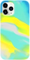 Vloeibare siliconen aquarel beschermhoes voor iPhone 12 Pro Max (D)