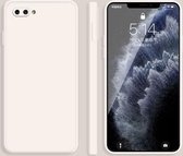 Voor OPPO A5 / A3s effen kleur imitatie vloeibare siliconen rechte rand valbestendige volledige dekking beschermhoes (wit)