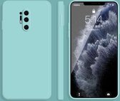 Voor OnePlus 8 Pro effen kleur imitatie vloeibare siliconen rechte rand valbestendige volledige dekking beschermhoes (hemelsblauw)