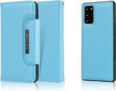 Voor Samsung Galaxy Note20 Litchi Textuur Horizontale Flip Gesp Afneembare Magnetische PU Lederen Case met Kaartsleuven & Portemonnee & Fotolijst (Blauw)