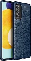 Voor Samsung Galaxy A82 5G Litchi Texture TPU schokbestendig hoesje (marineblauw)