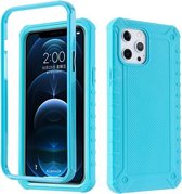 Diamond Texture 360 graden all-inclusive schokbestendig skidproof TPU-hoesje voor iPhone 12/12 Pro (hemelsblauw)