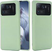 Voor Geschikt voor Xiaomi Mi 11 Ultra-effen kleur Vloeibare siliconen valbestendige volledige dekking beschermhoes (groen)