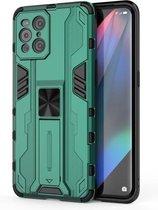 Voor OPPO Find X3 Supersonic PC + TPU schokbestendige beschermhoes met houder (groen)