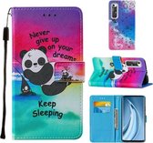 Voor Xiaomi Mi 10S Cross Texture Painting Pattern Horizontale Flip Leather Case met Houder & Kaartsleuven & Portemonnee & Lanyard (Sleeping Panda)