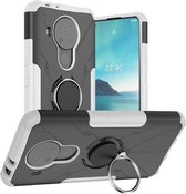 Voor Nokia 3.4 / 5.4 Machine Armor Bear Shockproof PC + TPU beschermhoes met ringhouder (wit)