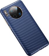 Voor Huawei Mate 30 koolstofvezel lederen textuur Kevlar anti-val telefoon beschermhoes (blauw)