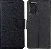 Voor Samsung Galaxy A72 5G / 4G zijden textuur horizontale flip lederen tas met houder & kaartsleuven & portemonnee & fotolijst (zwart)