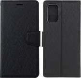 Voor Samsung Galaxy S20 FE Zijden Textuur Horizontale Flip Leren Case met Houder & Kaartsleuven & Portemonnee & Fotolijst (Zwart)