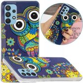 Voor Samsung Galaxy A32 4G Luminous TPU beschermhoes (Blue Owl)