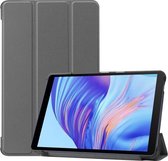 Voor Huawei Honor X7 / MatePad T8 Custer Geschilderde TPU Smart Tablet Leren Hoes met Tri-Fold Beugel (grijs)