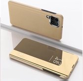 Voor Samsung Galaxy F62 / M62 vergulde spiegel horizontale flip lederen tas met houder (goud)