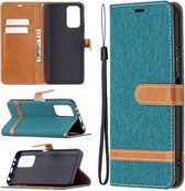 Voor Xiaomi Redmi Note 10 Pro Kleuraanpassing Denim Textuur Horizontale Flip Leren Case met Houder & Kaartsleuven & Portemonnee & Lanyard (Groen)