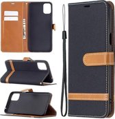 Voor LG K42 Kleuraanpassing Denim Textuur Horizontale Flip Leren Case met Houder & Kaartsleuven & Portemonnee & Lanyard (Zwart)