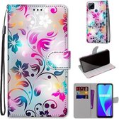 Voor OPPO Realme C15 / C12 / C25 / 7i (wereldwijd) / Narzo 20 / 30A Gekleurde tekening Cross Texture Horizontale flip PU lederen tas met houder & kaartsleuven & portemonnee & lanyard (Gradien
